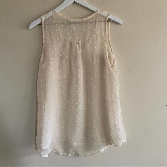 Belle Du Jour Sleeveless Sheer Swiss Dot Top M - Picture 3 of 5